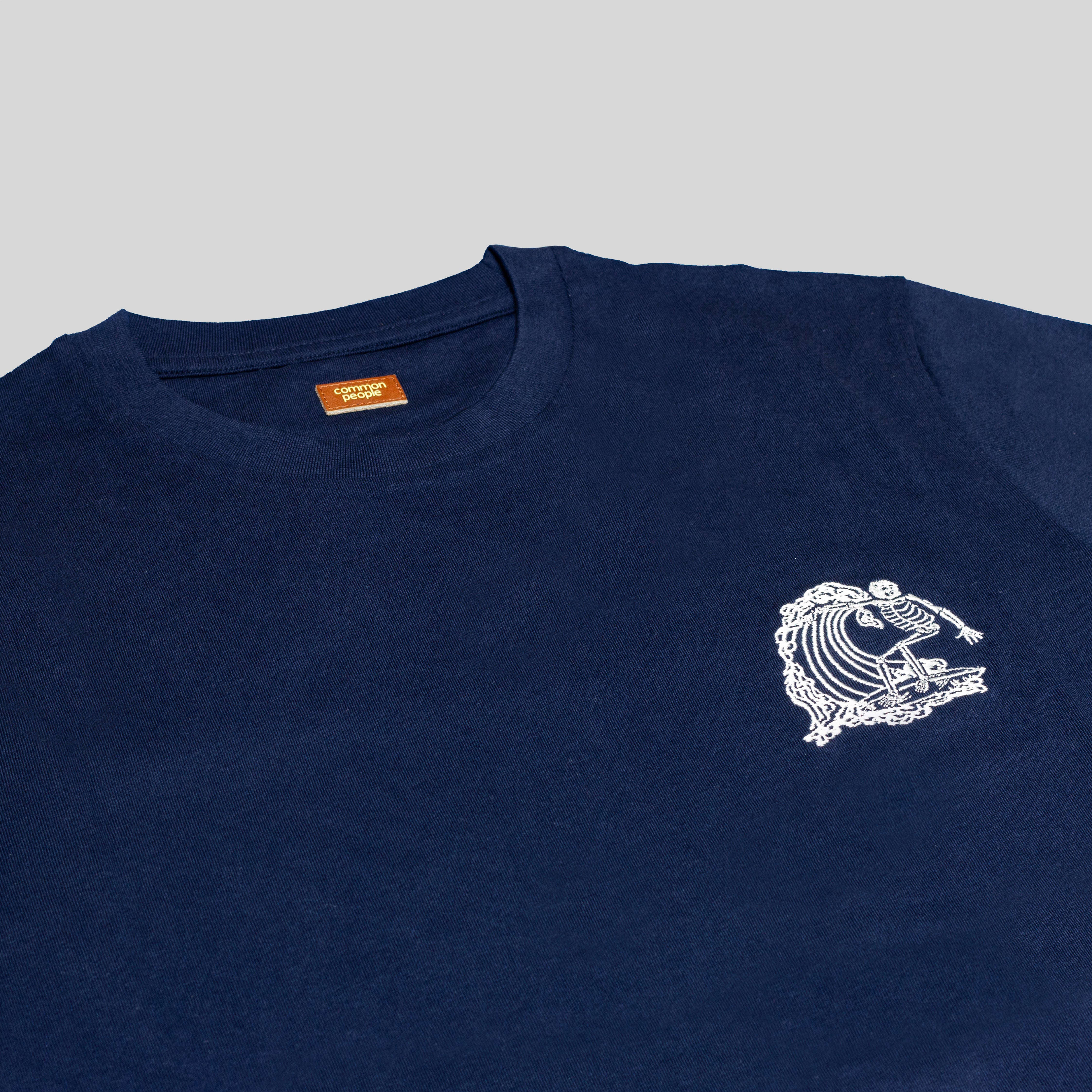 NAVY EMB T-SHIRT - SURF SKELETON