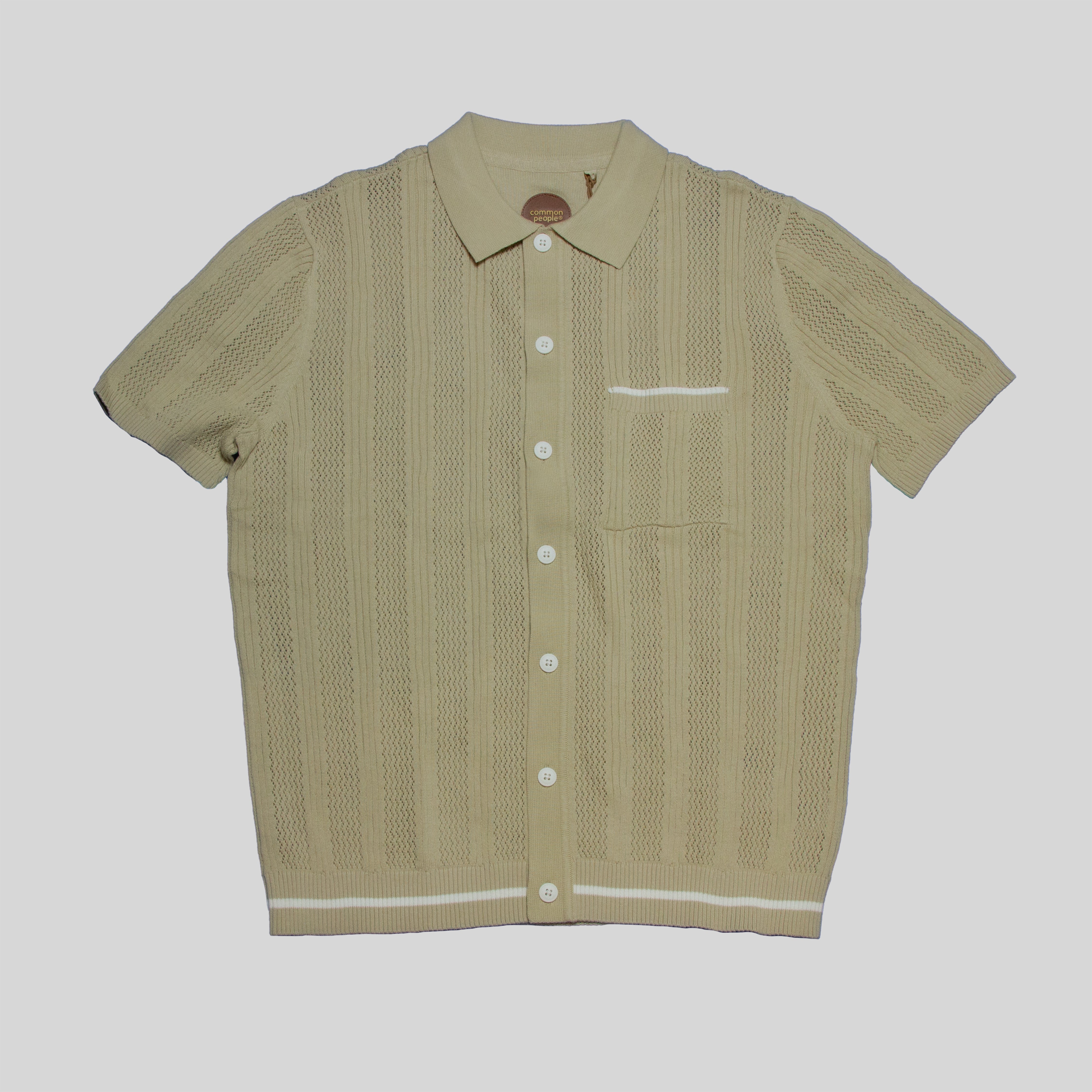 WONDER SHORT SLEEVE BUTTON POLO - STONE