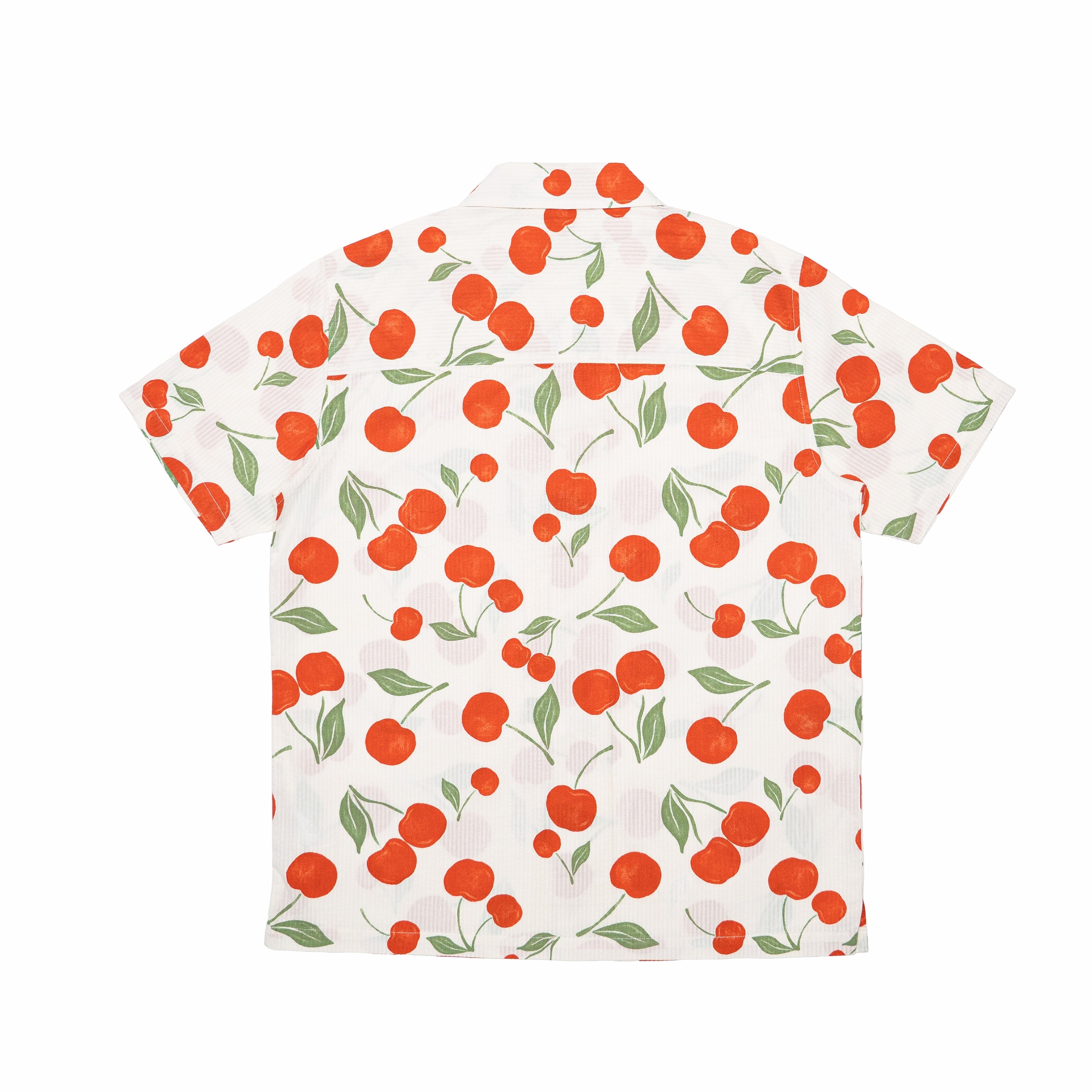 CHERRY PRINTED SEERSUCKER SHIRT
