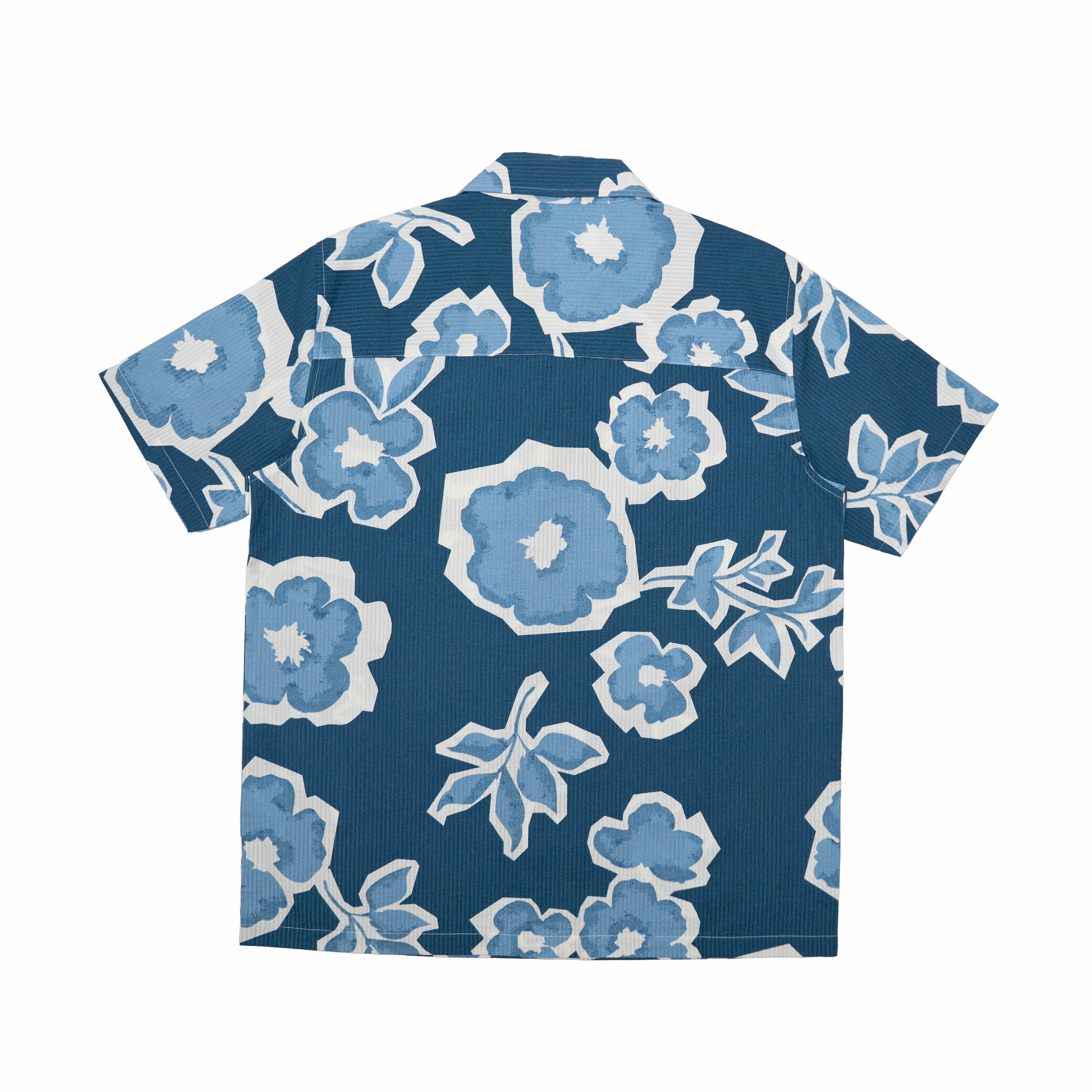 HUGON FLORAL SS SHIRT BLUE