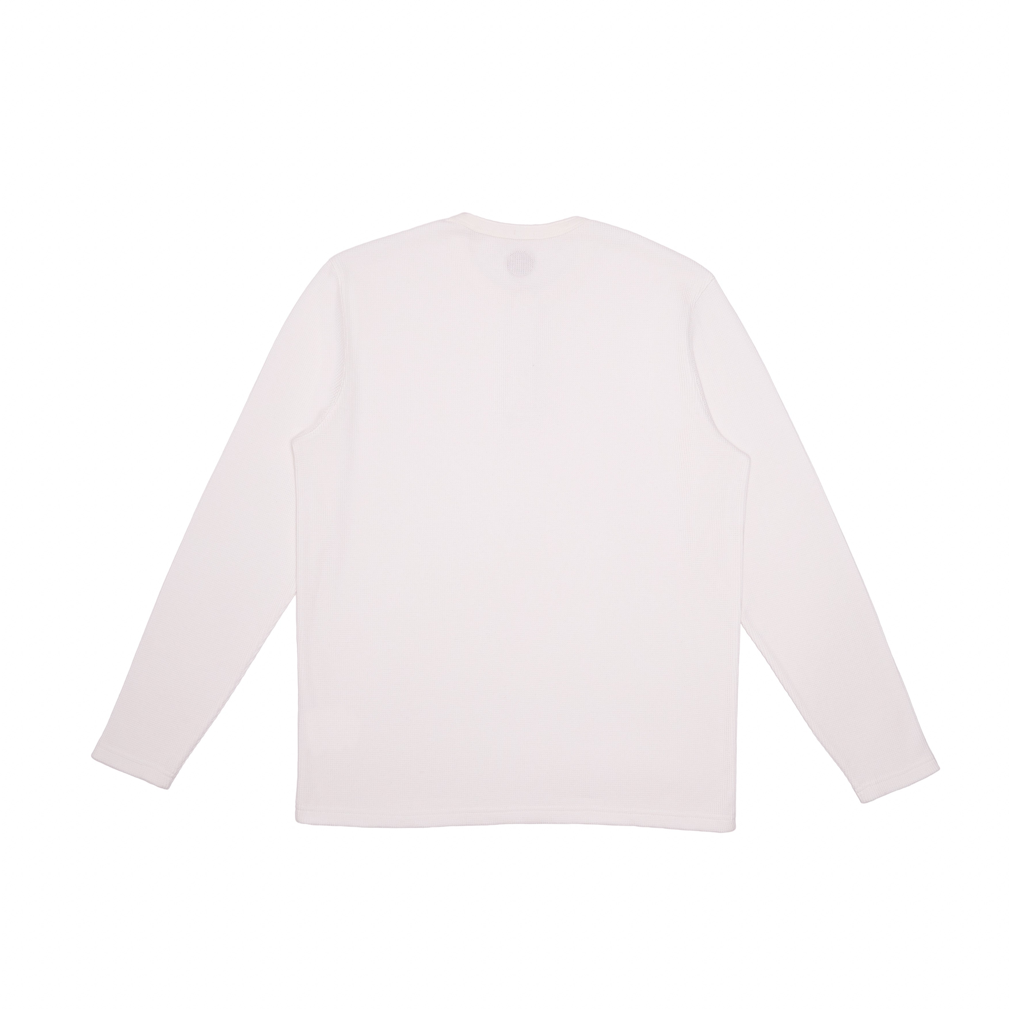 WAFFLE L/SLV HENLEY – ECRU