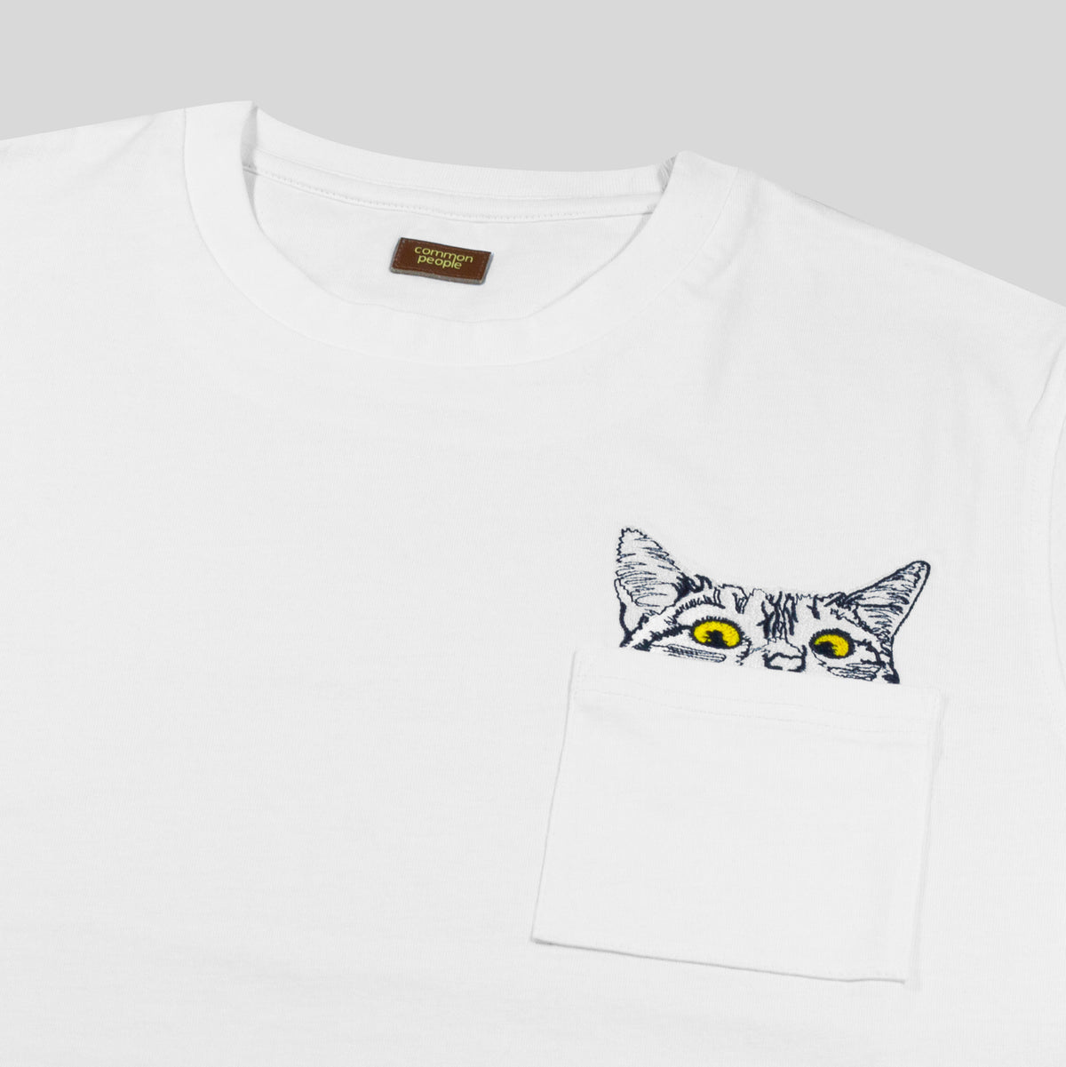 white cat shirt