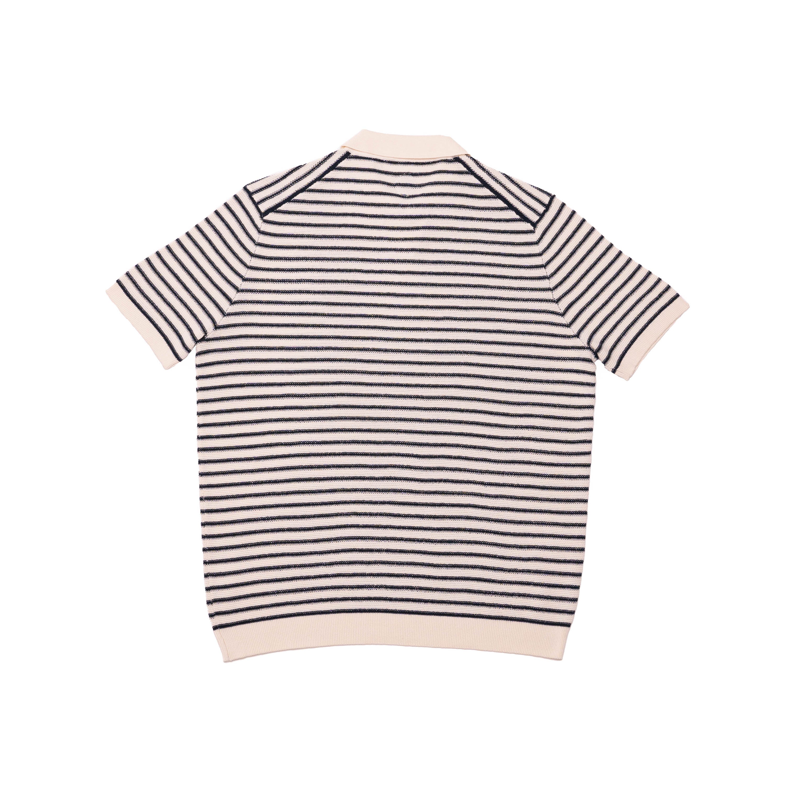 WALKER KNITTED POLO SHIRT - NAVY ECRU