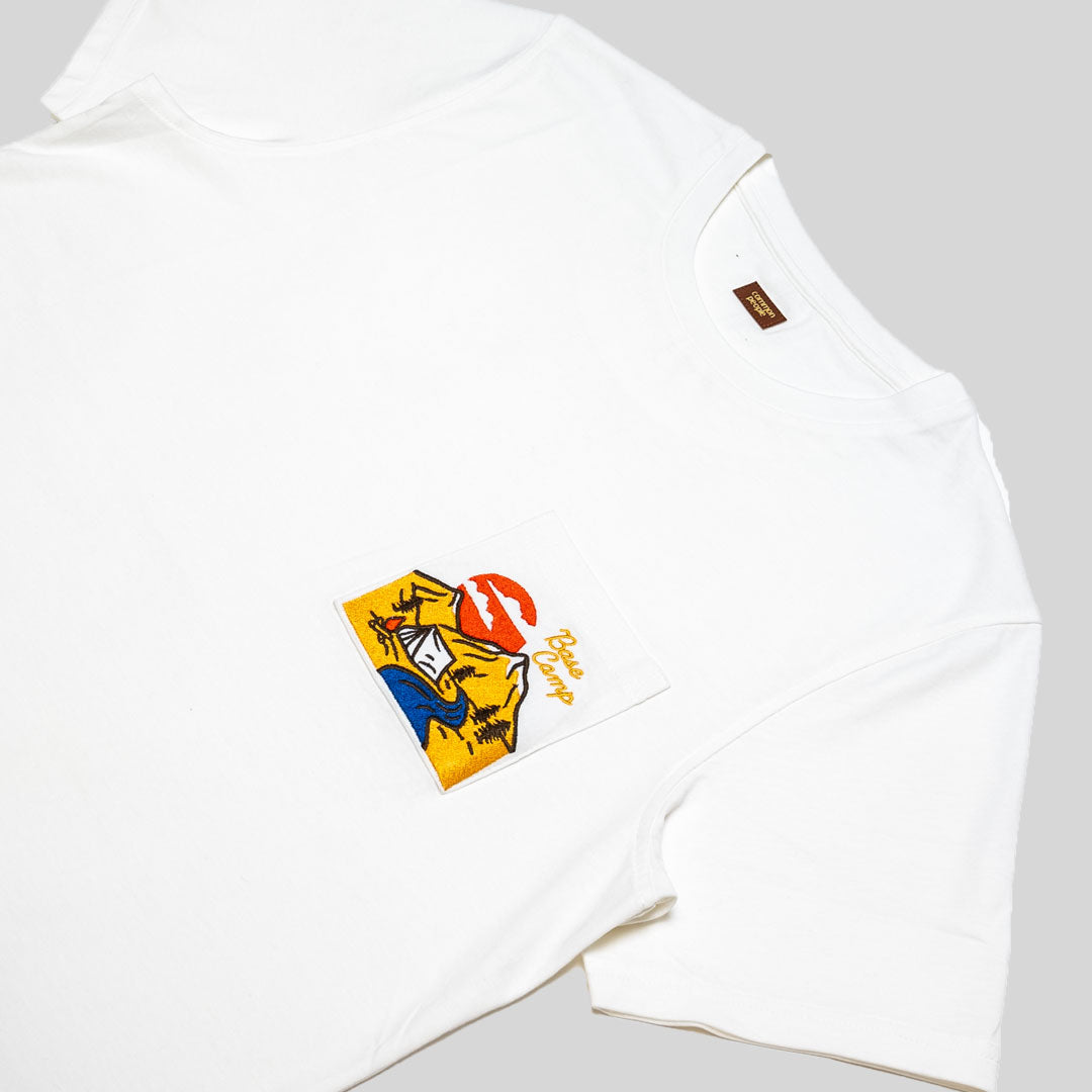 UNION BASE CAMP MOUNTAIN EMB T-SHIRT - OFF WHITE