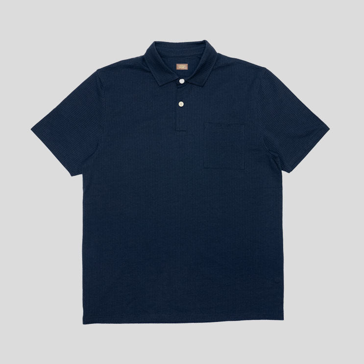 DANNY SS POLO SEERSUCKER - NAVY